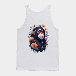 Chimp with Flowers Tank Top